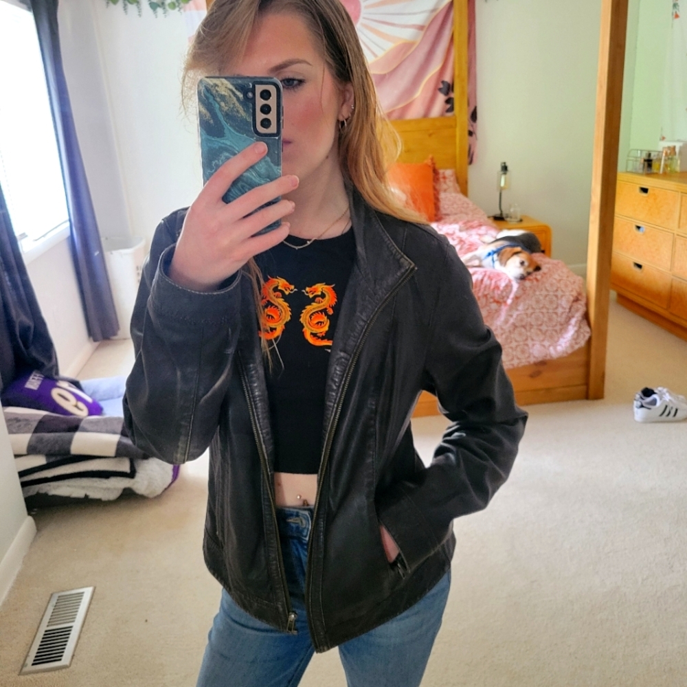 {Vintage} leather jacket
